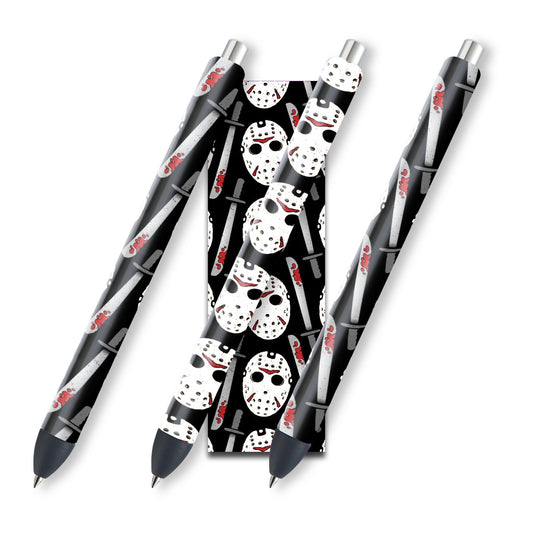 Jason Glitter Pen Wraps, Halloween Epoxy Pen Wrap Design, Waterslide Glitter Pen Design, Instant Download Files, JPEG, PNG, SVG