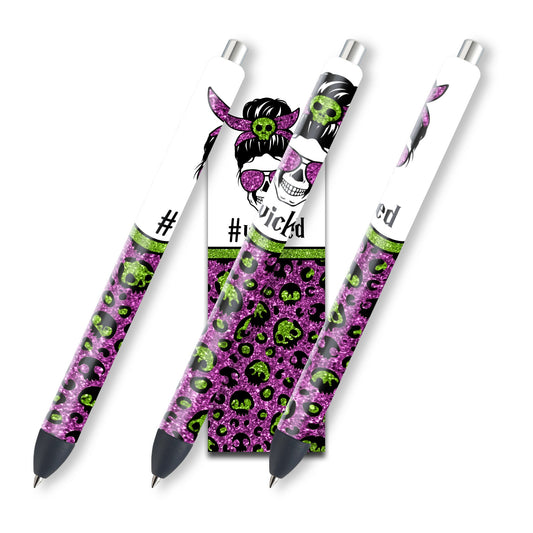 Halloween Glitter Pen Wraps, Skull Epoxy Pen Wrap Design, Leopard Print Waterslide Glitter Pen Design, Download Files, JPEG, PNG, SVG