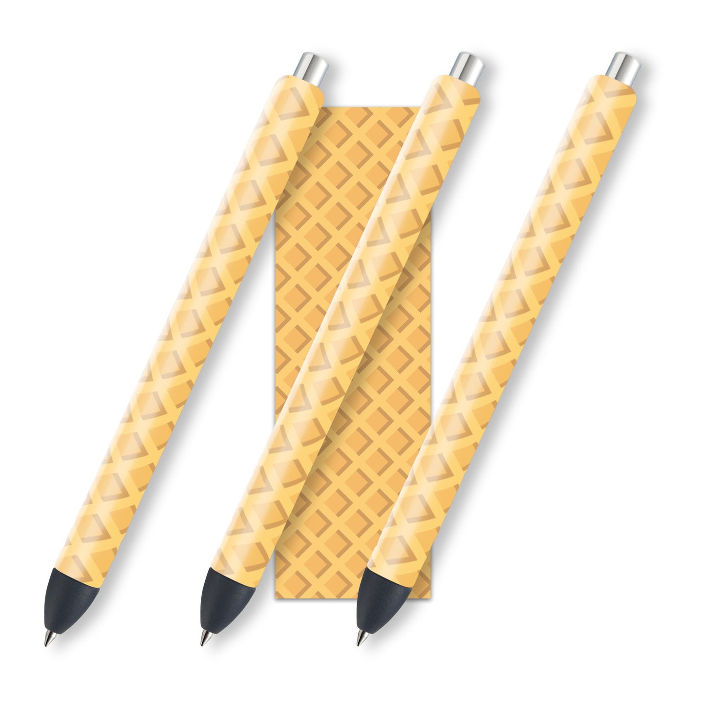 Vanilla Waffle Cone Glitter Pen Wraps | Ice Cream Pen Wrap Design | Waterslide Glitter Pen Design | Instant Digital Download Files