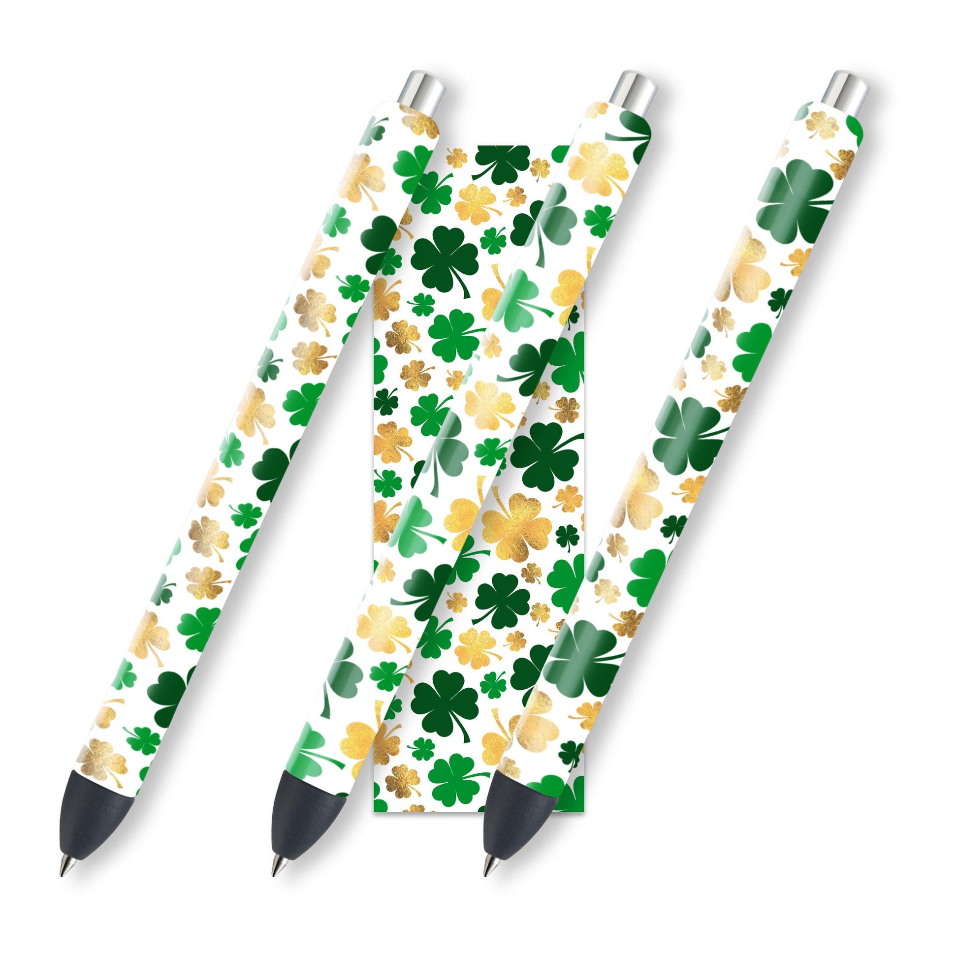 St. Patrick's Day Glitter Pen Wrap, Ink Joy Gel Pen Design, Instant Digital Download JPEG and PNG Files,