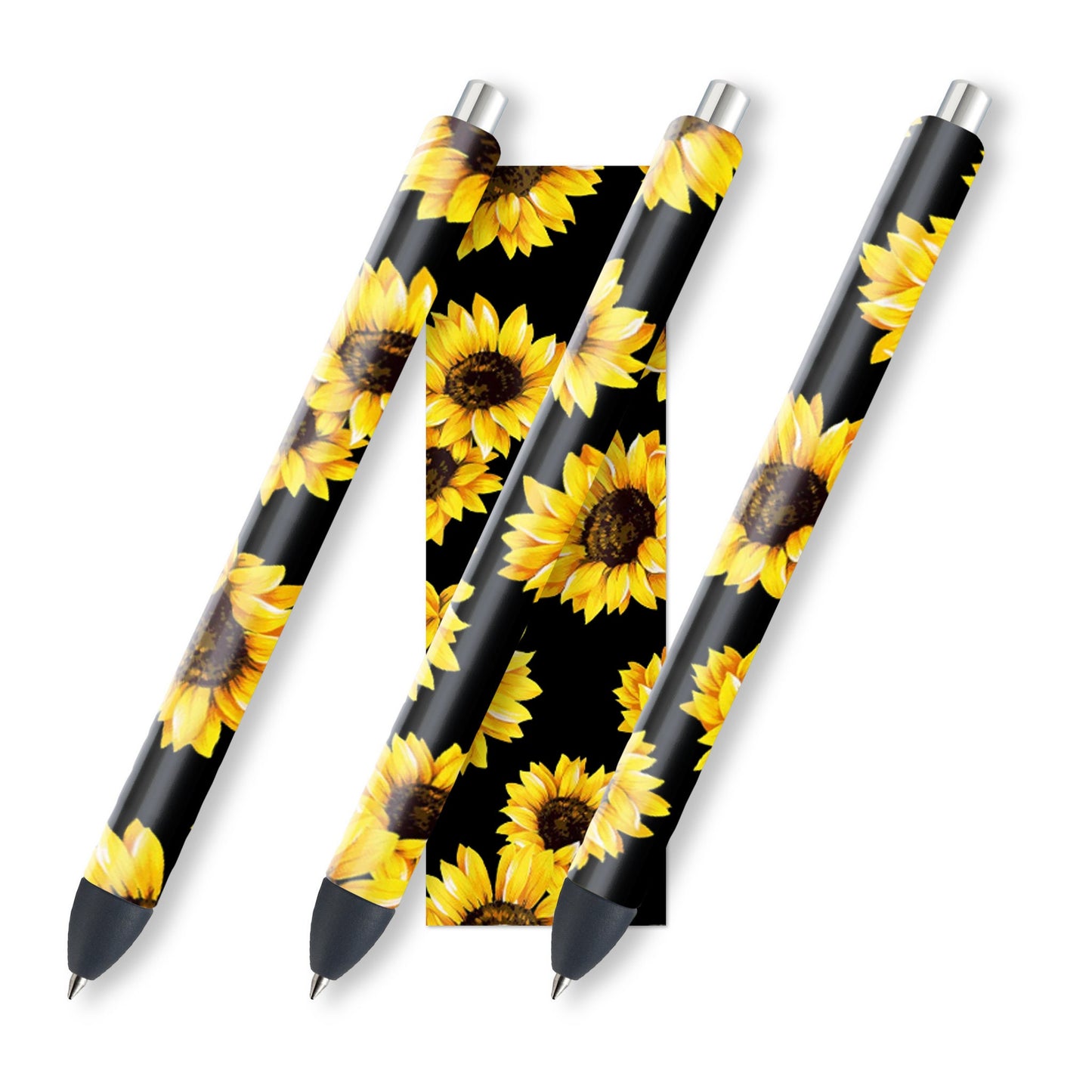 Sunflower Pen Wrap | Epoxy Pen Wrap Design | Floral Waterslide Glitter Pen Design | Instant Digital Download Files | JPEG | PNG