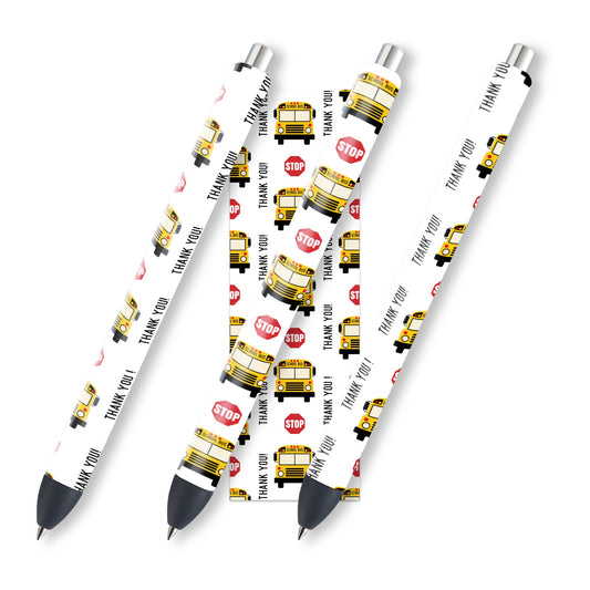 Bus Driver Epoxy Pen Wraps | School Ink Joy Gel Pen Design | Waterslide Glitter Pen Design | Instant Digital Download Files | JPEG | PNG
