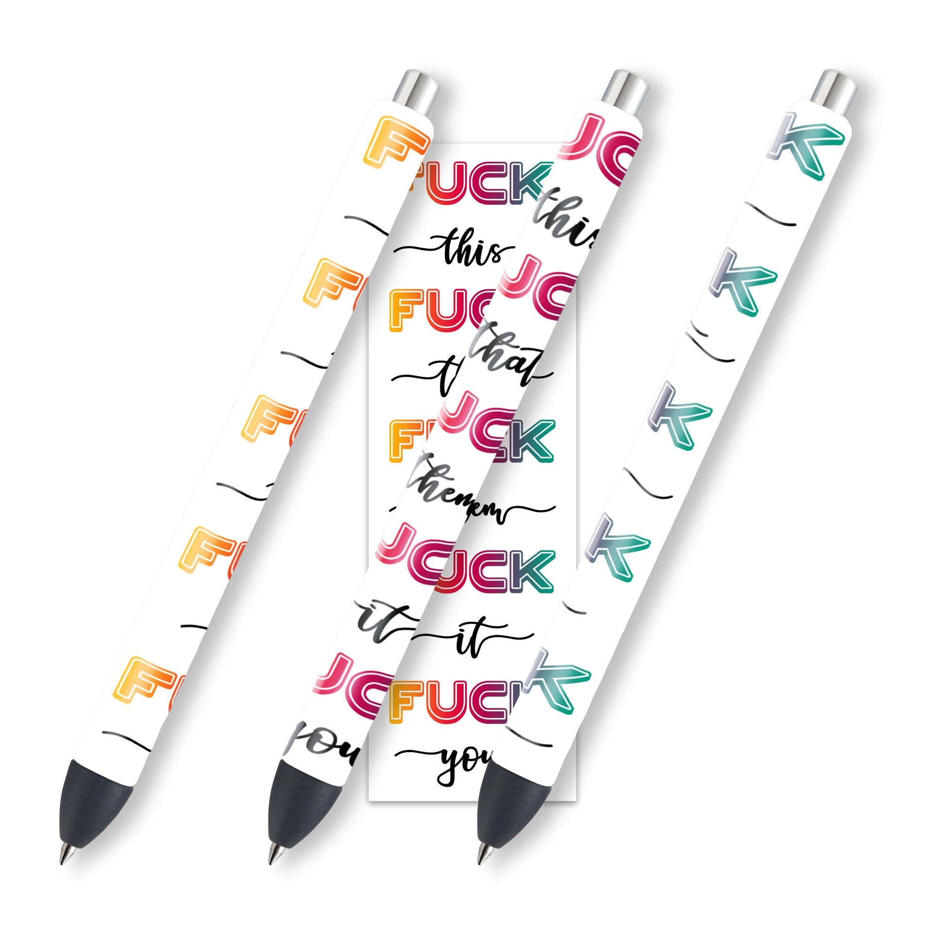 Fuck Glitter Pen Wraps | Pen Wrap Design | Waterslide Glitter Pen Design | Instant Digital Download Files | JPEG | PNG