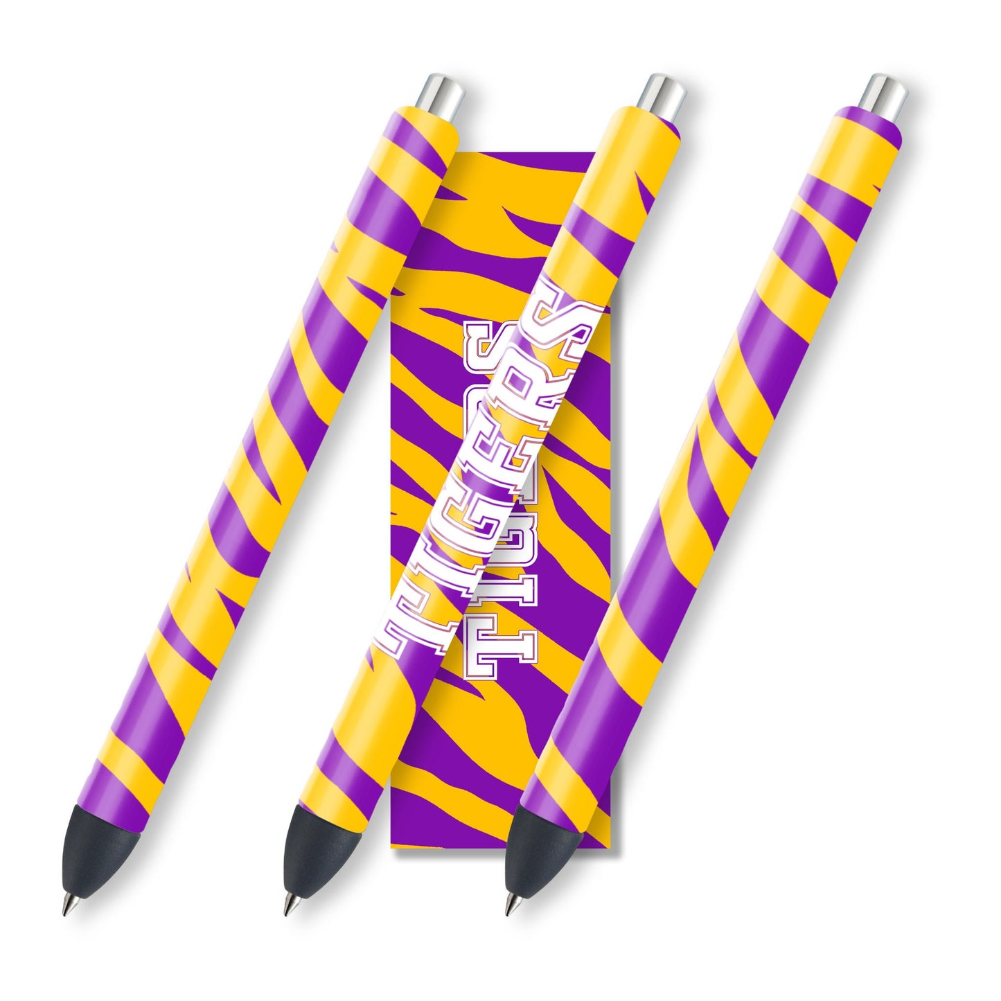 LSU Glitter Pen Wraps | Purple & Gold Tiger Pen Wrap Design | Waterslide Glitter Pen Design | Instant Digital Download Files | JPEG | PNG