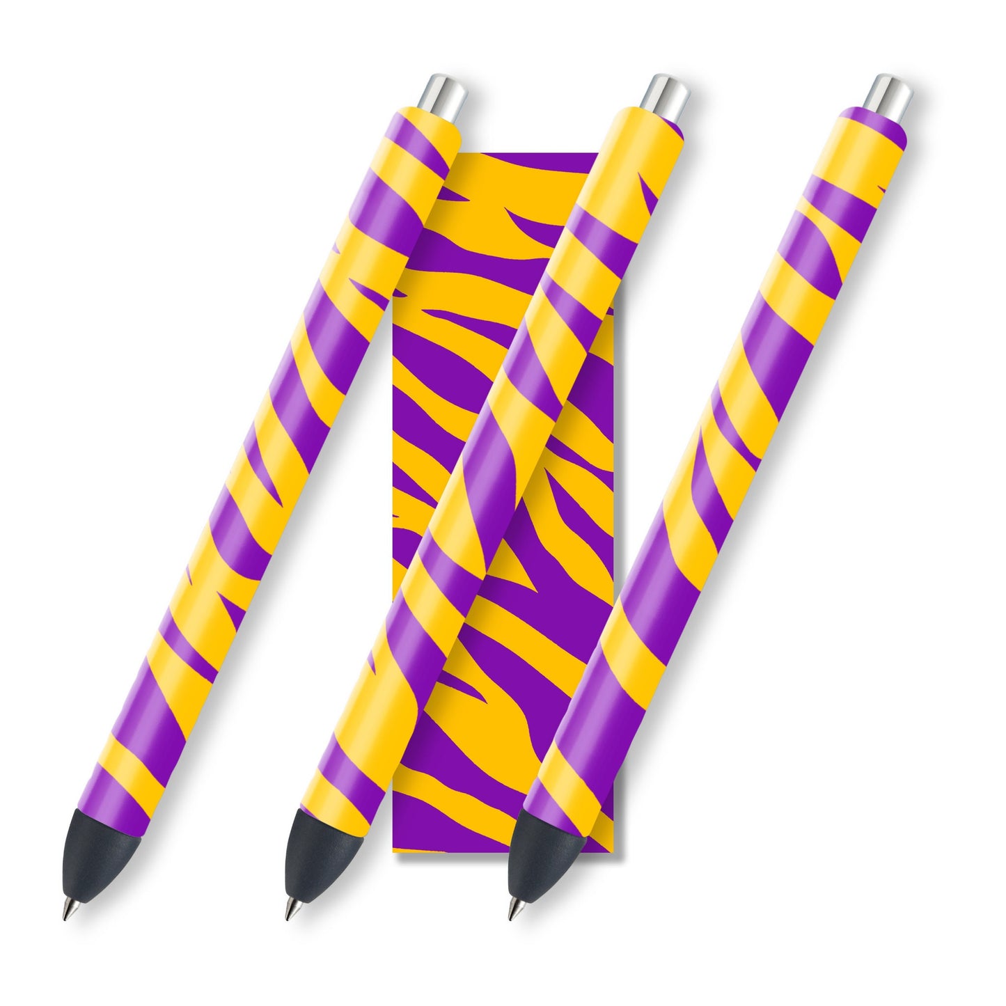 LSU Glitter Pen Wraps | Purple & Gold Tiger Pen Wrap Design | Waterslide Glitter Pen Design | Instant Digital Download Files | JPEG | PNG