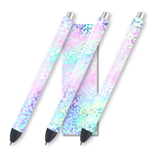 Leopard Print Glitter Pen Wraps | Animal Print Pen Wrap Design | Leopard Waterslide Design | Instant Digital Download Files