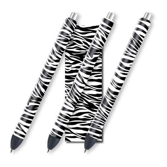 Zebra Print Glitter Pen Wraps | Animal Print Pen Wrap Design | Waterslide Design | Instant Digital Download Files