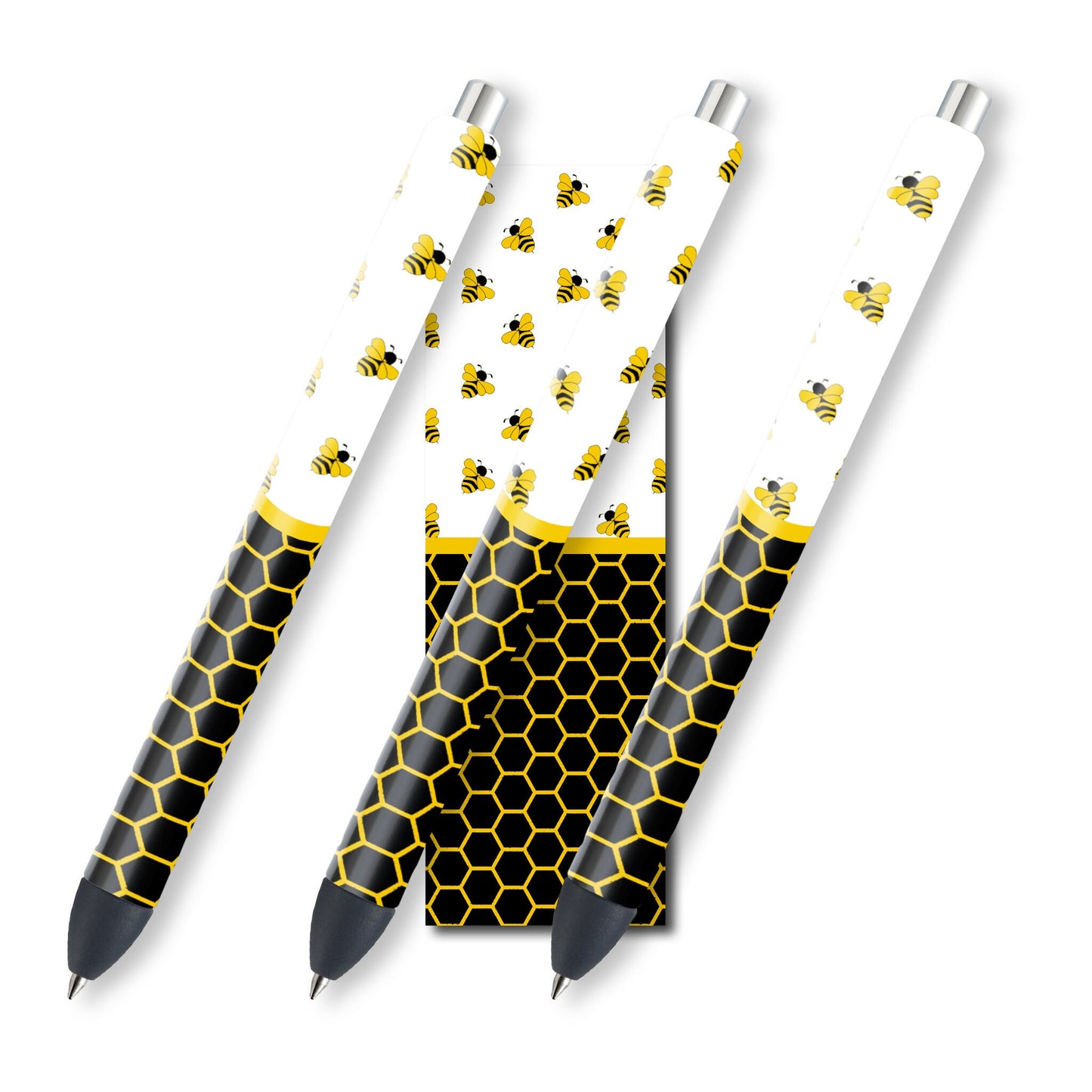 Honey Bee Glitter Pen Wraps | Bumble Bee Pen Wrap Design | Waterslide Glitter Pen Design | Instant Digital Download Files | JPEG | PNG