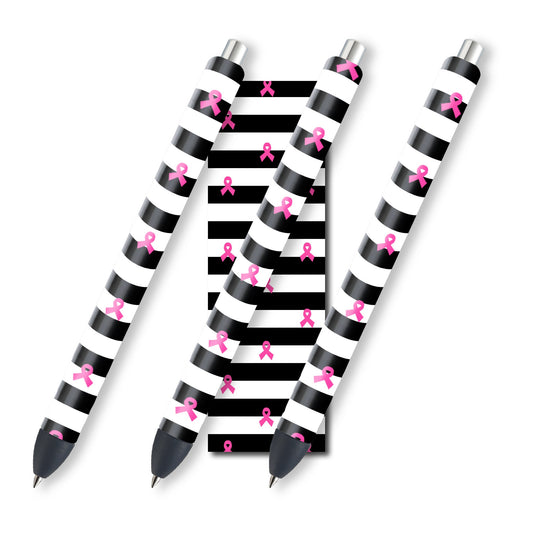 Breast Cancer Glitter Pen Wraps, Pink Ribbon Epoxy Pen Wrap Design, Waterslide Glitter Pen Design, Instant Download Files, JPEG, PNG, SVG