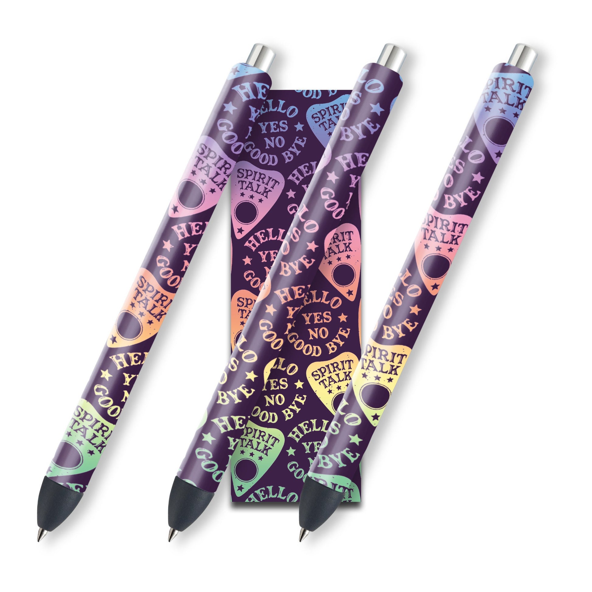 Ouija Planchette Glitter Pen Wraps | Halloween Epoxy Pen Wrap Design | Witch Waterslide Glitter Pen Design | Instant Digital Download Files