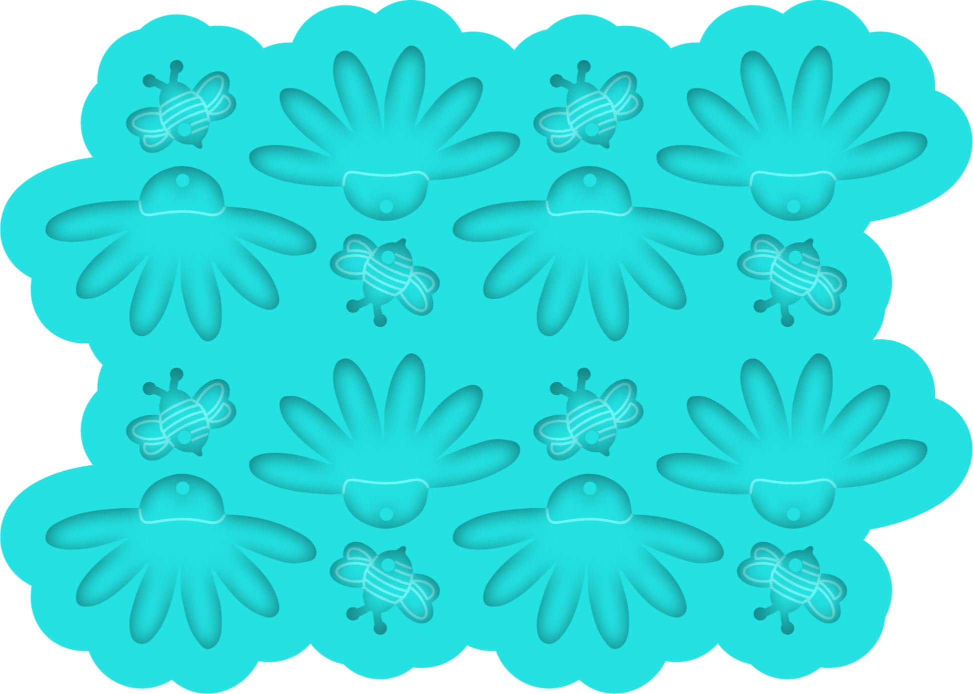 a blue paper with a flower design on it