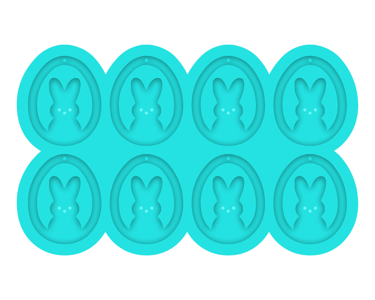 a set of six cookie molds with bunny ears on them