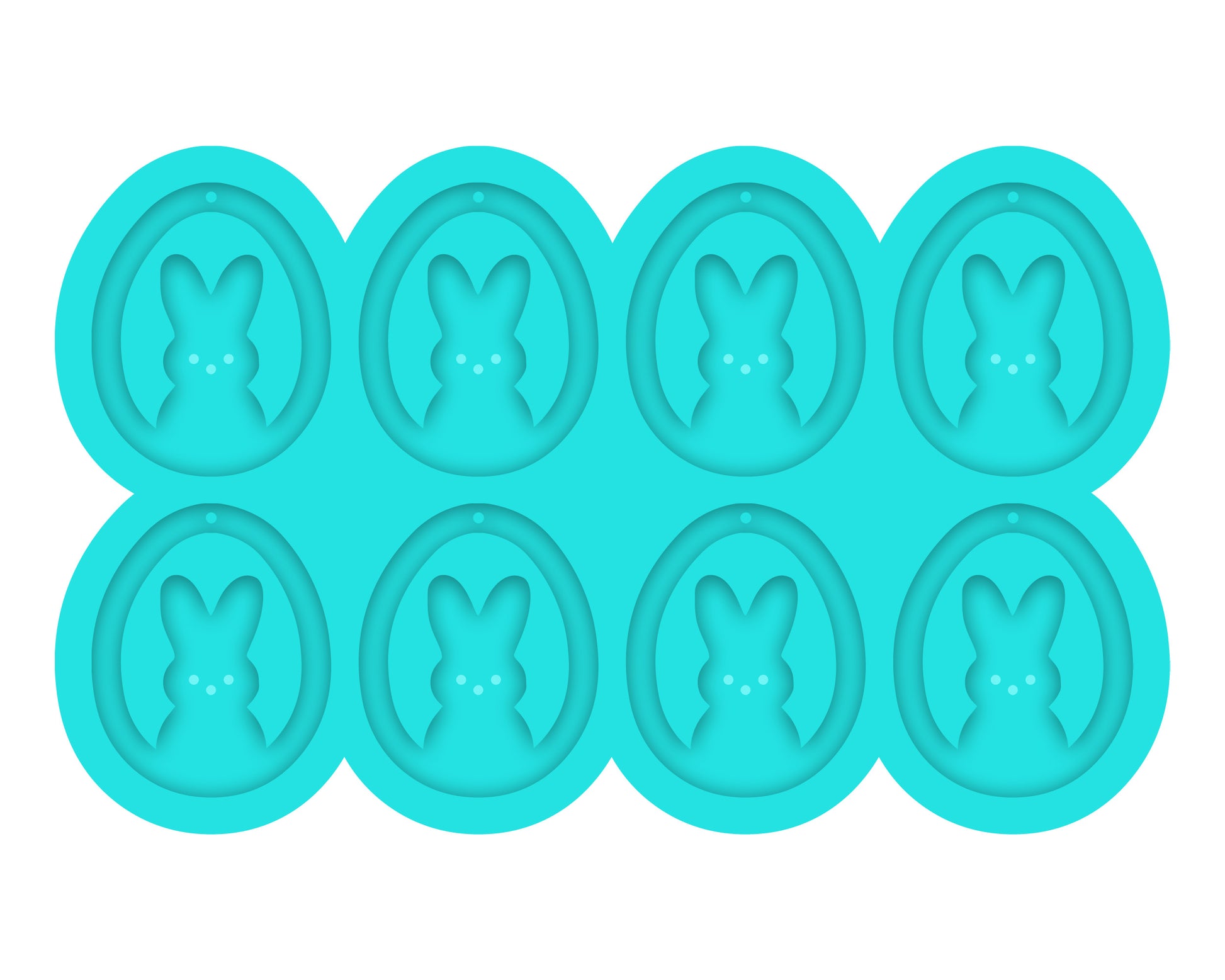 a set of six cookie molds with bunny ears on them