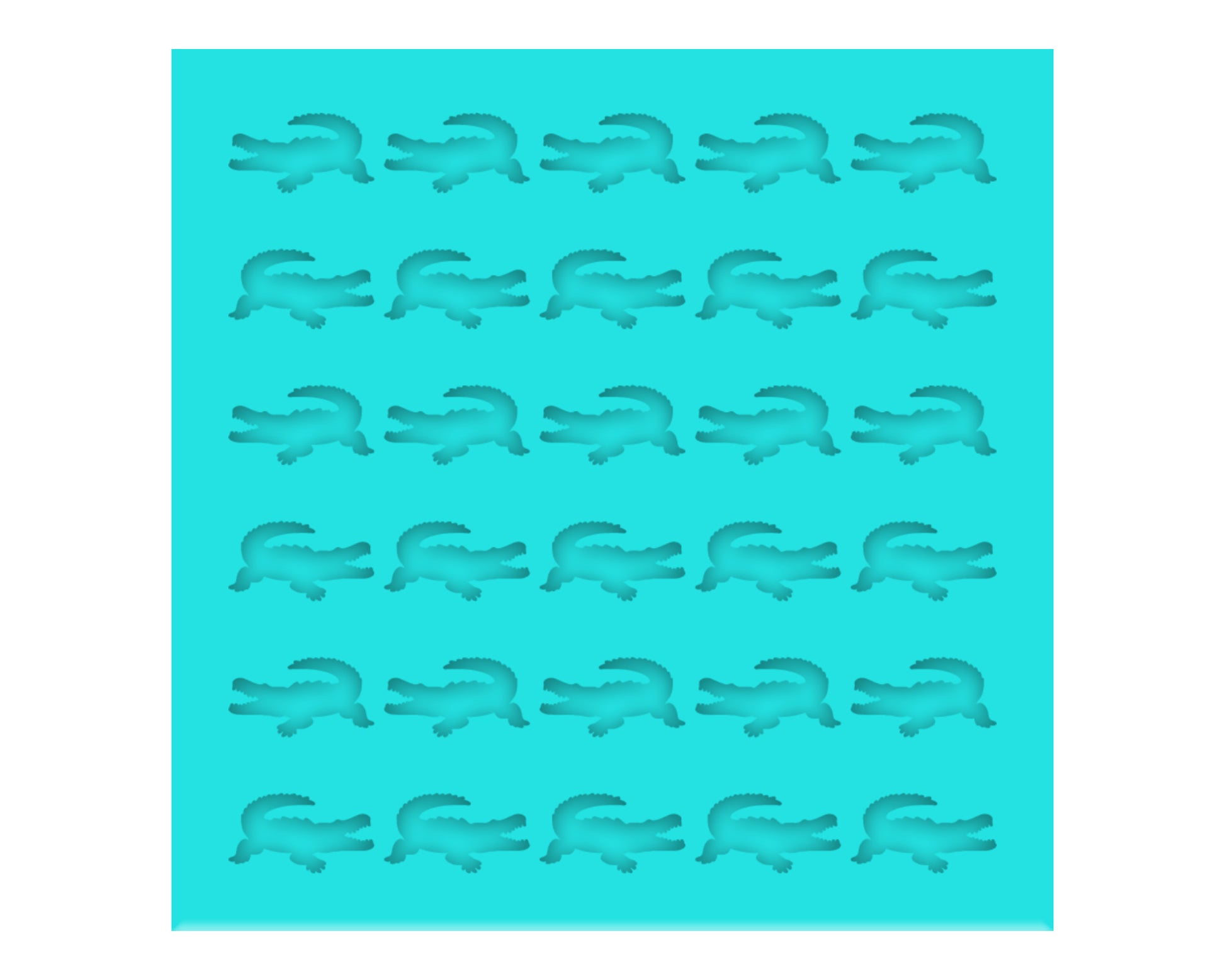 a blue background with a pattern of alligators